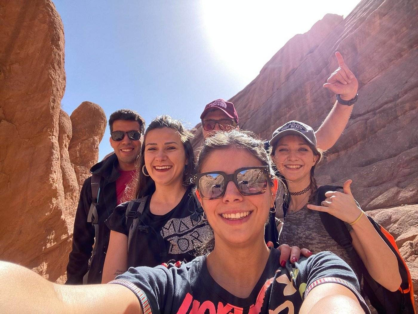 Our local guide with a group of travelers in the Todra Gorge